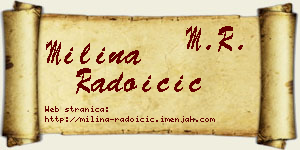 Milina Radoičić vizit kartica